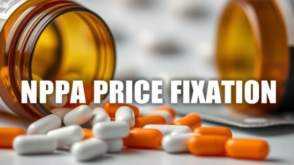 NPPA drug pricing regulation concept with pills and text.