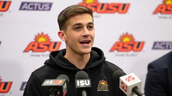 Person speaks at ASU press conference in black hoodie.