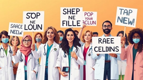 Medical professionals in unity protesting, Telangana Pharmacy Colleges Fee Reimbursement.