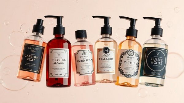 Luxurious moisturizing hand soaps with elegant packaging.