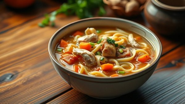 Best soup in Greenville SC: Delicious chicken noodle soup in a bowl.