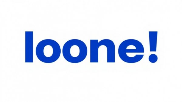 Modern logo design with bold blue letters on white background