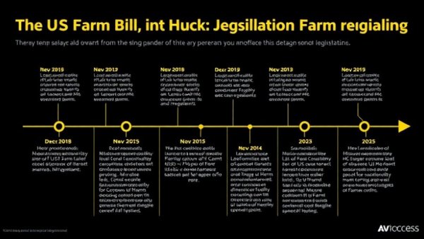 Timeline on US Farm Bill and intoxicating hemp ban developments.