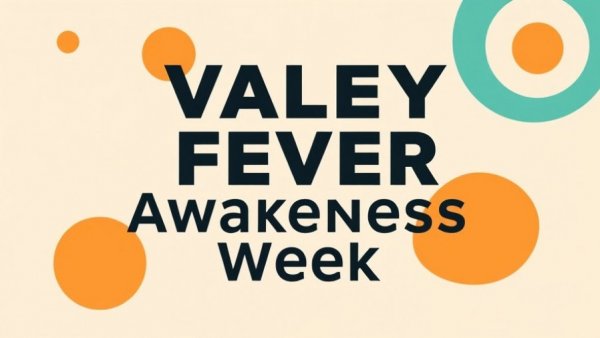 Valley Fever Awareness Week poster design with abstract pattern.