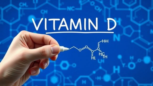 Vitamin D for Seniors concept with hand drawing its structure.