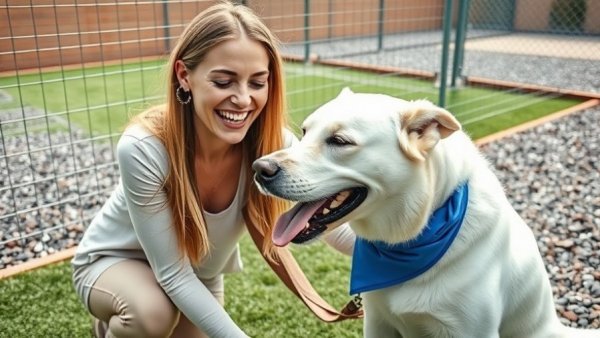 Tails Around Town shelter dog program with a friendly dog.