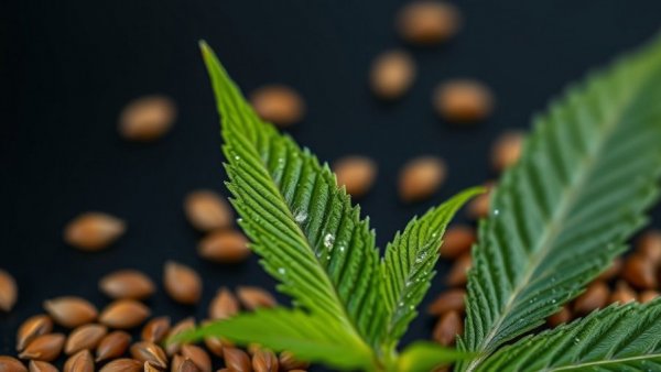 Cannabis leaf and seeds close-up, cannabis industry news.