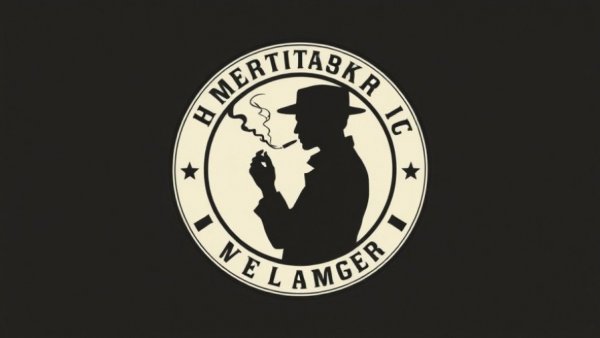 Artistic silhouette logo with elegant vintage design.