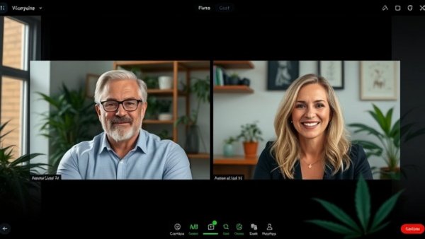 Cannabis Industry Compliance virtual meeting discussing business.