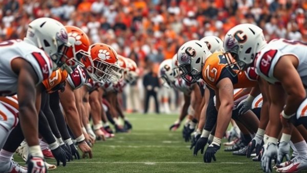 Clemson vs South Carolina rivalry in intense football face-off.