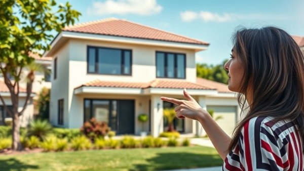 Modern home in Chandler AZ with woman pointing in surprise.