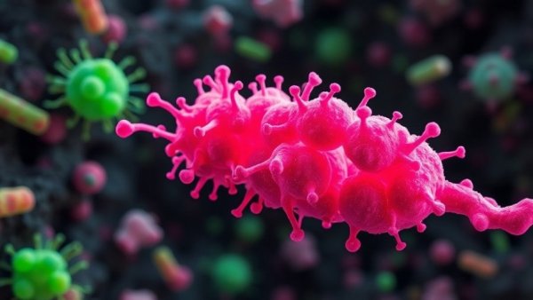 Artistic depiction of gut microbiota in gout management.