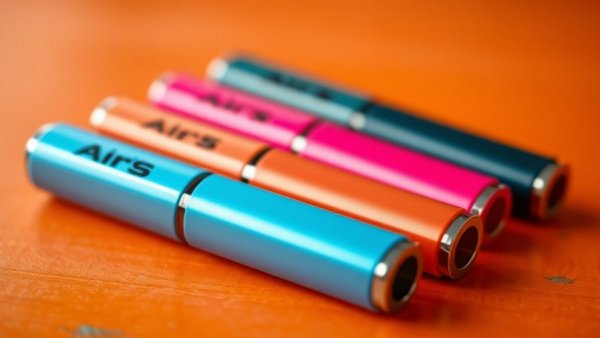 Airis Neo P40000 disposable vapes on orange surface, bright light.