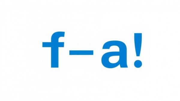 Abstract blue letters 'fa!' on gray background.