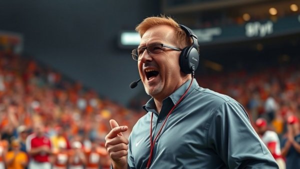 Arizona State HC Dillingham animated on the sidelines.