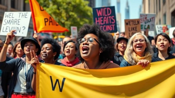 Activists in street protest for continued cannabis activism, holding banners.