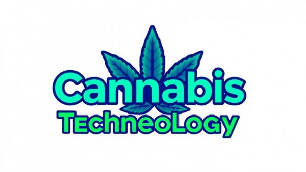 Cannabis and tech logo design highlighting device technology.