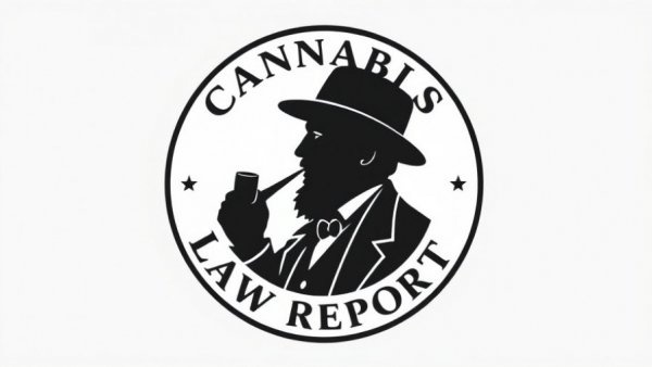 Cannabis Law Report logo with historical figure, monochrome style.