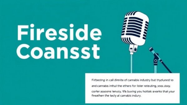 Graphic for cannabis industry compliance chat series featuring microphone.
