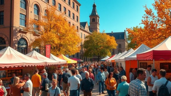 Medieval fun at Faire at the Square with a lively gathering near a historic building.