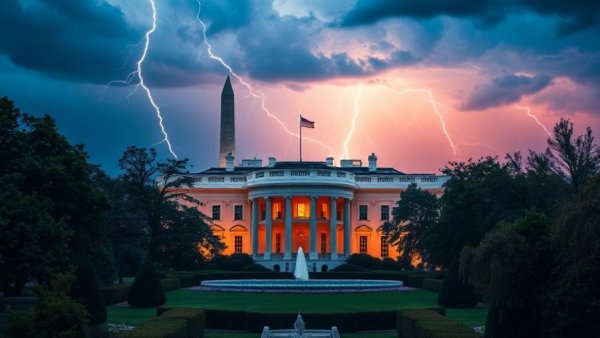 Dramatic lightning over White House, cannabis industry news context