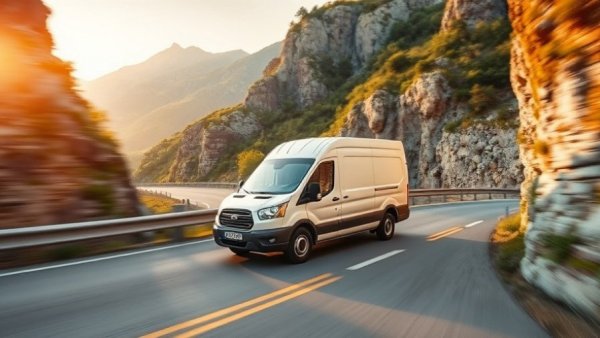 White delivery van on mountain road during sunset, cannabis industry news.