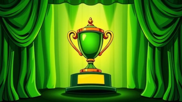 Stylized MJBowl competition trophy illustration in green.