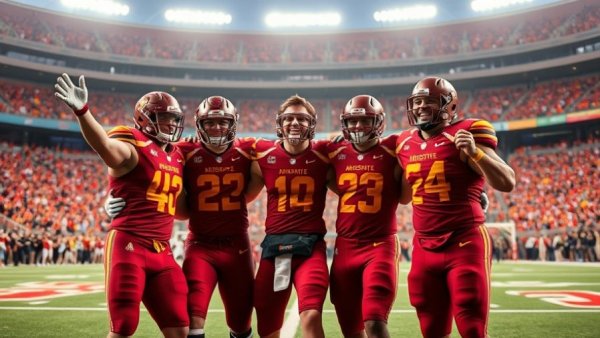 Arizona State Sun Bowl 2025 players celebrating unity on the field.