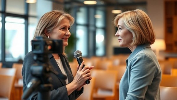 Casual interview scene with woman speaking about cannabis banking.