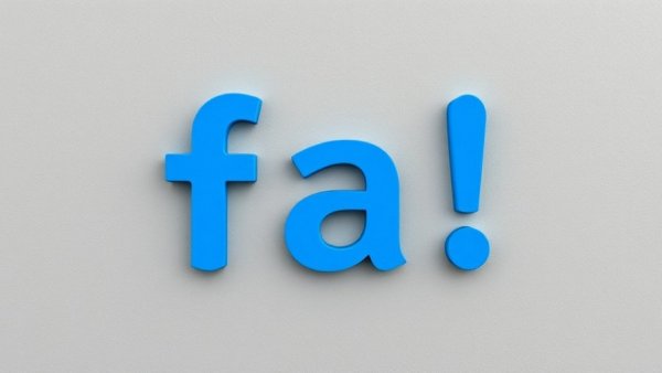 Simplistic design of blue 'fa!' text on gray.