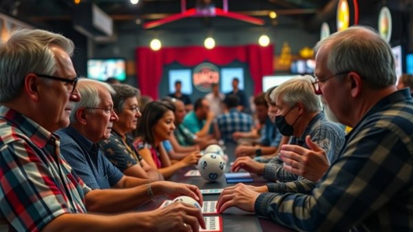 Vibrant charity bingo event at Duke's Roadhouse with engaged participants.