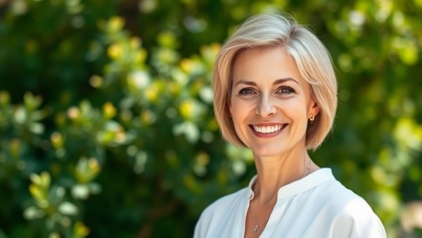 Smiling woman in white blouse outdoors, Australia drug policy reform discussion.