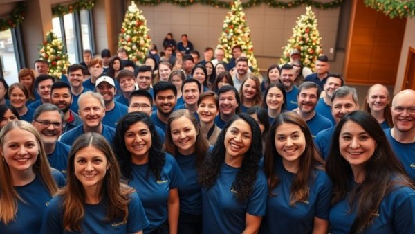 Group celebrating holiday support for children in foster care.