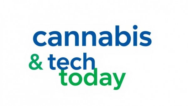 Minimalist logo for cannabis & tech today on white background.