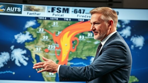Greenville SC weather updates displayed on a digital weather map.