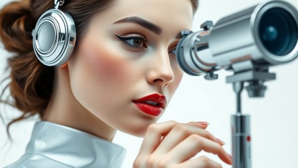 Futuristic plastic surgery trends 2026 visualization with modern woman.