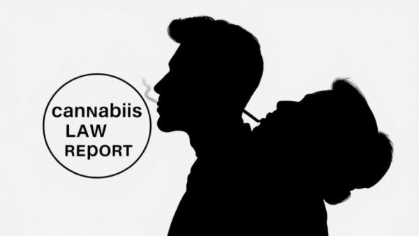 Stylized silhouette with 'Cannabis Law Report' text in a circle, Colombia’s Progressive Drug Law Reform.