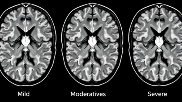 MRI scans showing stages of cerebral small vessel disease.