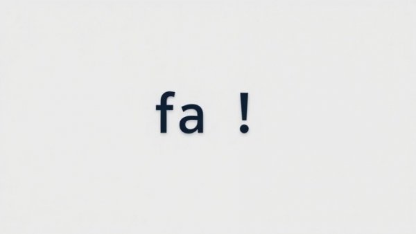 Blue letters 'fa' with an exclamation mark on gray.