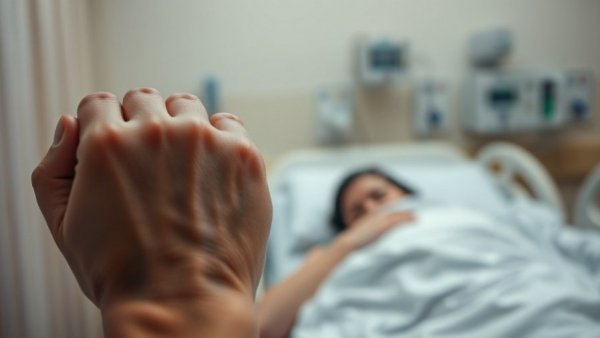 Labor grip during second stage of labor in delivery room.