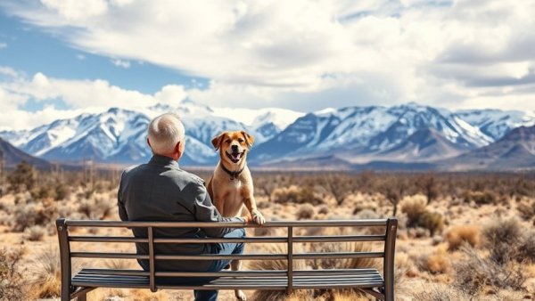 Dog-friendly park in Arizona with scenic mountain view.