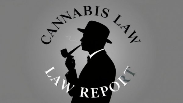 Classic design of cannabis law logo, person smoking, legal theme