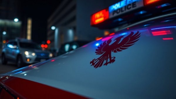 Phoenix Shooting Incident police car close-up with flashing lights.