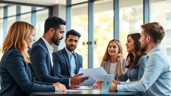 Group discussing estate planning for asbestos exposure victims in meeting room.