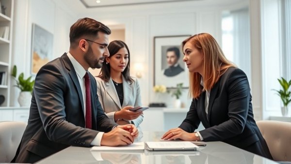 Professional legal consultation about types of wills in elegant office.