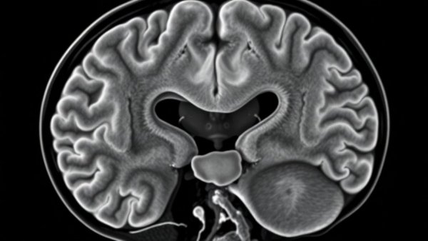 Grayscale MRI image of brain showing meningioma, highlighting Childhood Cancer Survivors Meningioma Risk.