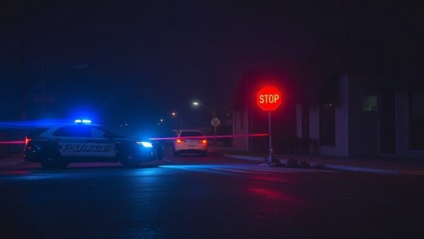 Glendale road closures with police car at night blocking street.