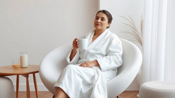 Best cozy bathrobes - person relaxing in luxurious white robe indoors.