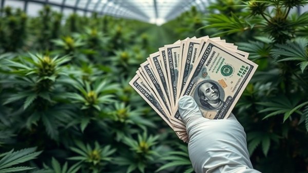 Cannabis industry news: money in a greenhouse setting.
