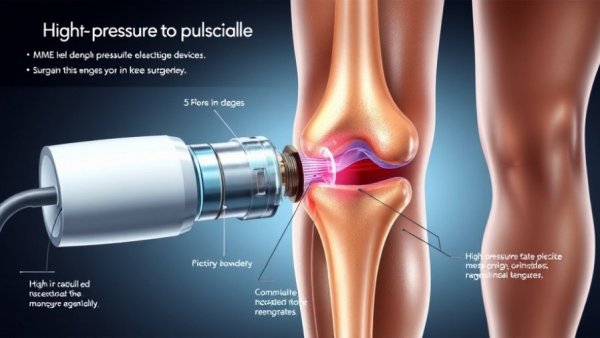 High-pressure pulsatile lavage used in knee surgery.